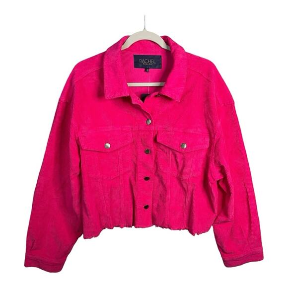 RACHEL‎ Rachel Roy Destructed Hem Corduroy Jacket in Lotus Pink Size XXL NWT - Picture 5 of 12